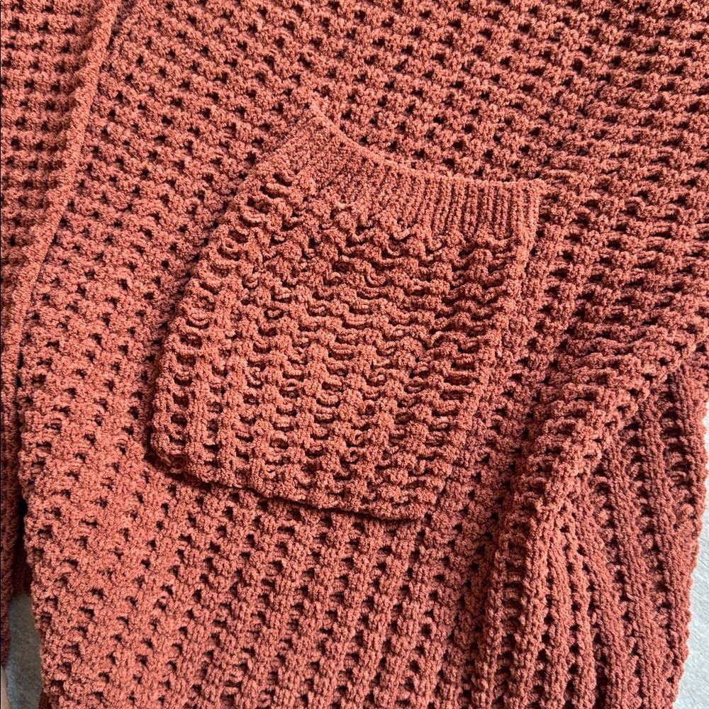 Sonoma Hooded chunky knit rust orange sweater. Size XL - Picture 3 of 4
